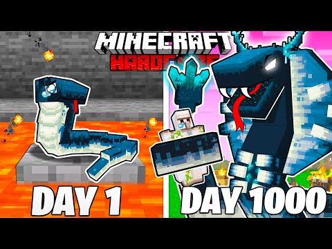 I Survived 1000 Days As A WARDEN SNAKE in HARDCORE Minecraft! (Full Story)