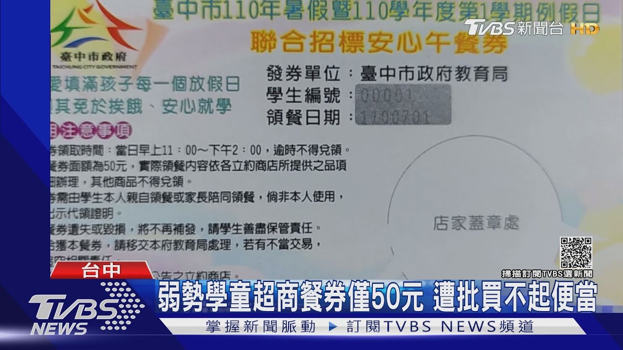 弱勢學童超商餐券僅50元　遭批買不起便當