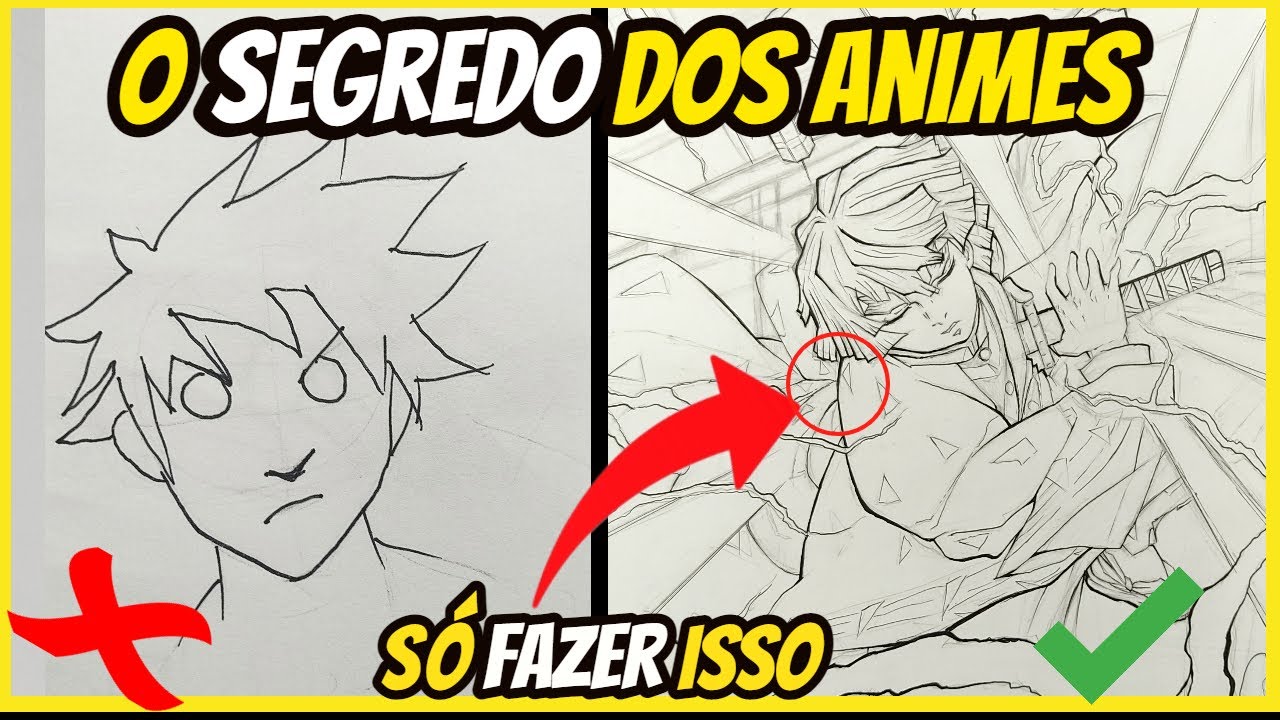 Como DESENHAR  QUALQUER ANIME PERFEITO!( esboço RARO!)