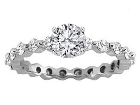 ES235 Round Diamond Eternity Engagement Ring