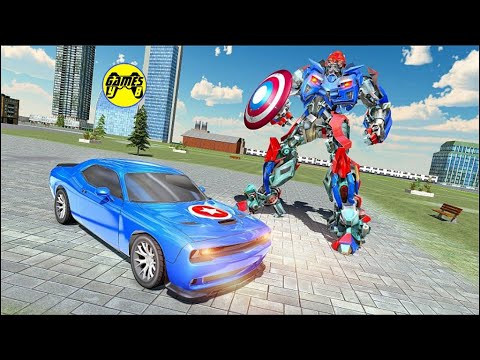 Captain of America Robot Car Transform Robot Wars Rescue - Android Gameplay