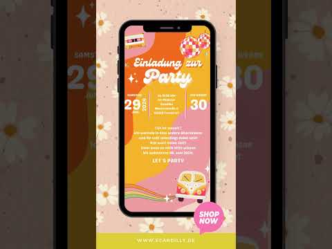 Lass uns groovy feiern! Einzigartige Einladungskarten für deine Party