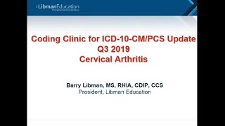 ICD-10 Coding Clinic Update (Q3 2019): Cervical Arthritis