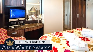 AMA Stella | French Balcony Stateroom Tour & Review 4K | AMA Waterways River Cruise Category CA