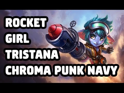 ROCKET GIRL TRISTANA CHROMA PUNK NAVY SKIN SPOTLIGHT - LEAGUE OF LEGENDS