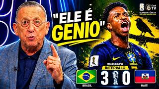 ''ELE É GÊNIO'' GALVÃO BUENO RASGOU ELOGIOS A VINI JR E A TODA EQUIPE ''HOJE A SELEÇÃO BRILHOU''
