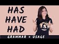 Correct Use Of Has Have Had How When To Use Has Have Had Learn English Grammar Tenses