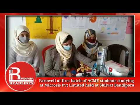 Farewell of first batch of ACME students studying at Microsis Pvt Limited held at Shilvat Bandipora