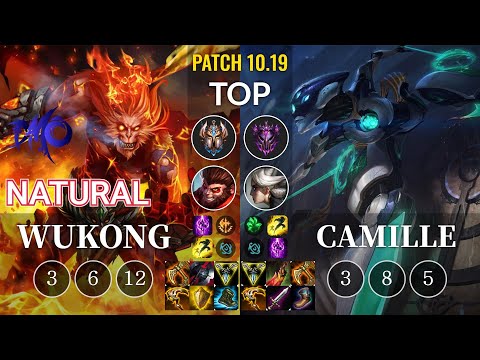 DMO Natural Wukong vs Camille Top - KR Patch 10.19