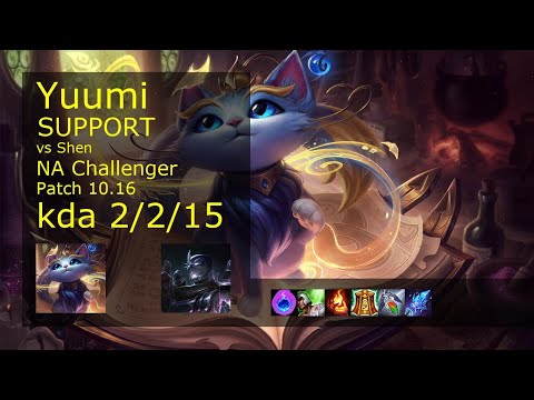 Yuumi Support vs Shen - NA Challenger 2/2/15 Patch 10.16 Gameplay