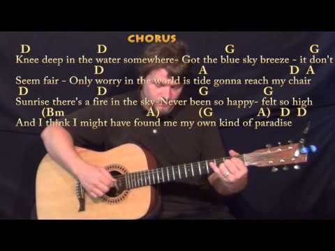 Knee Deep (Zac Brown) Fingerstyle Guitar Cover Lesson in D with Chords/Lyrics