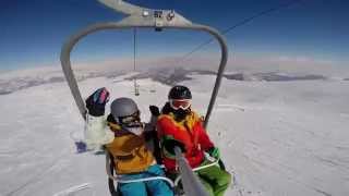 preview picture of video 'Армения, Цахкадзор. Февраль 2015. Armenia, Tsaghkadzor snowboarding (skiing)'