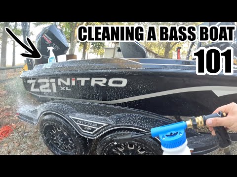 The RIGHT WAY to Clean a Bass Boat: mildew remover, sponge set, boat soap and foam gun