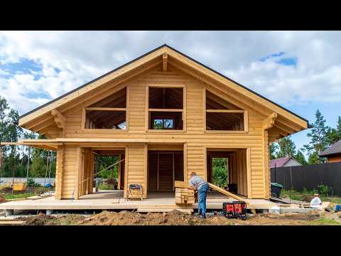 How to build an amazing wooden house. Full process - Step-by-step
