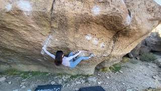 Video thumbnail of Extended Mr. Happy, V7. Happy Boulders