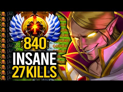 Killing Machine!!!! Rank 840 Invoker Insane 27Kills | Dota 2 invoker