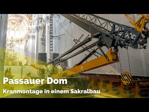 Montage eines Liebherr-Krans L1-24 im Passauer Dom