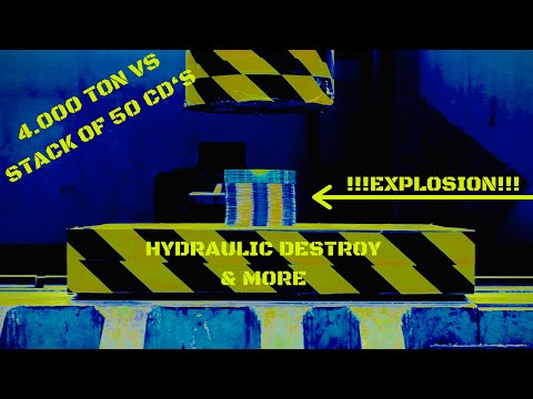 Hydraulic Press 4000 ton vs Stack of 50 CD´s #hydraulicpress #destroy #4000ton