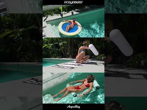 Pool Paradise with ACQUABOSS: Luxe Towel, Water Hammock & Inflatable Chiller. Pool Floats & Floaties