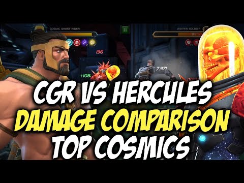 Cosmic Ghost Rider Vs Hercules Damage Comparison | Cosmic Gods! | Marvel Contest Of Champions