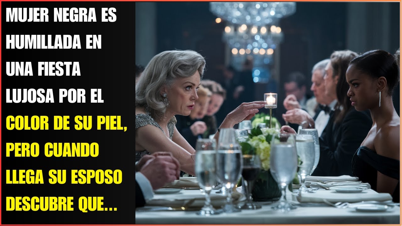 MUJER NEGRA ES HUMILLADA EN UNA FIESTA LUJOSA POR EL COLOR DE SU PIEL, PERO CUANDO LLEGA SU ESPOSO..
