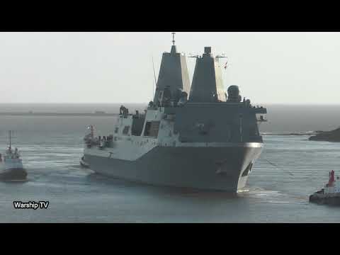 USS NEW YORK LPD-21 ENTERS DEVONPORT NAVAL BASE AT MOUNT WISE - 13th November 2018