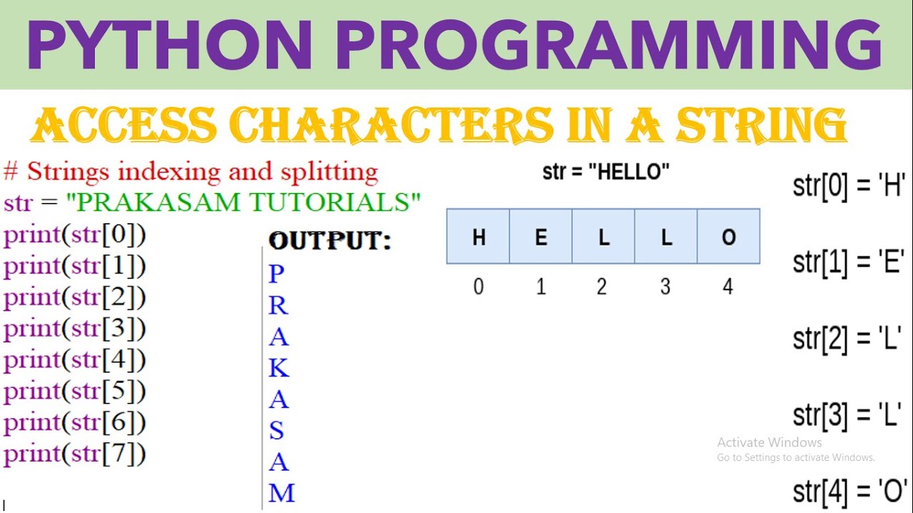 Access characters in a python string#String concatenation#Reverse a string