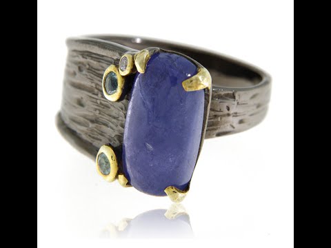 Inel Argint 925 cu Tanzanit si Topaz Natural - Armonie de Culori