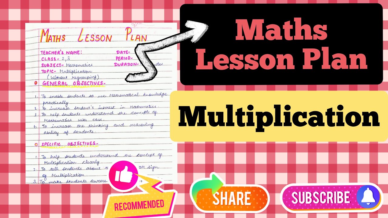 Multiplication| Lesson Plan|Maths #mathslessonplan #viral #lessonplan #ctet #multiplication #bedexam