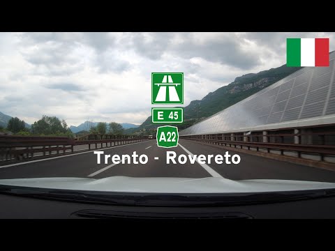 Driving in Italy: Autostrada del Brennero A22 from Trento to Rovereto