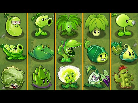 Plants Vs Zombies 2 | Team GREEN Plants Power-Up! vs Jurassic Gargantuar (PVZ2)