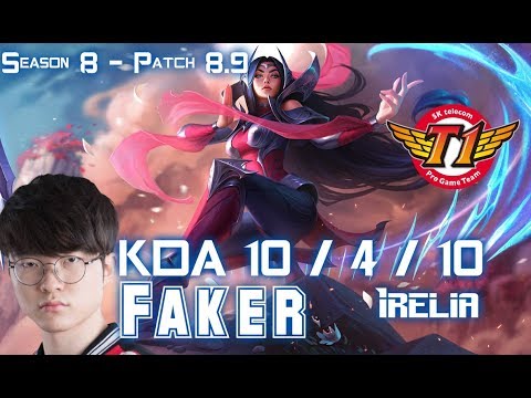 SKT T1 Faker IRELIA vs TALON Mid - Patch 8.9 KR Ranked