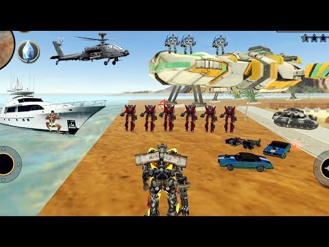 Vegas Crime Simulator (Transformers Fight Red and Blue Car Robot)🚀  Rocket And Laser - Gameplay HD