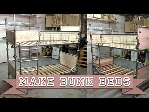 Make DIY Bunk Beds or Single Platform Bed from Kee Klamp Scaffold and Boards with Basic Tools