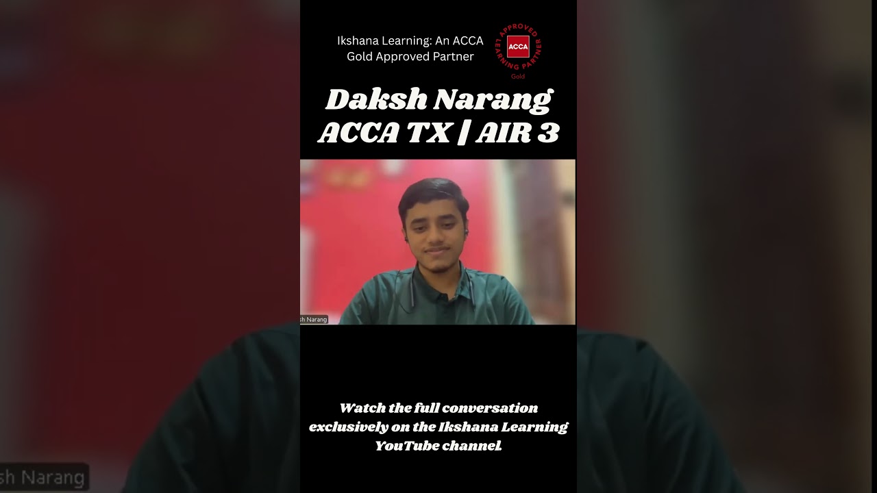 Our Student Our Pride Secured AIR 3 in ACCA TX! 🇮🇳 | Guided by Mohit Agarwal Sir | Ikshana Learning
