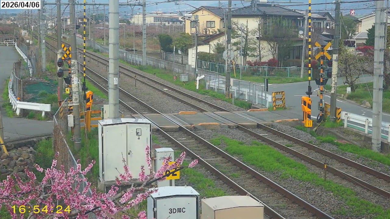 JR 中央本線ライブカメラ③（春日居町 ⇔ 石和温泉）熊野権現踏切🌸【4月】