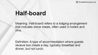 Half-board Meaning