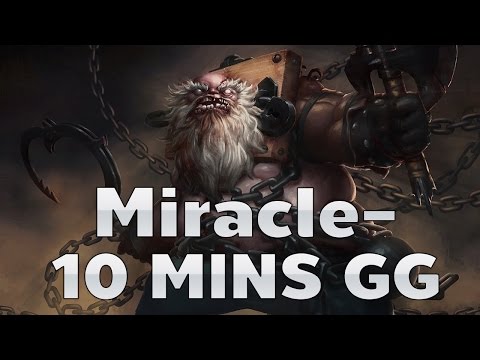 Pudge Mid by Miracle- 10 mins GG & Beyond Godlike! - DotA2 Rage Quit