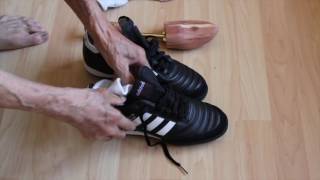 How to pre-stretch leather soccer shoes