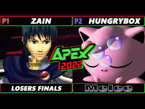 Apex 2022 Losers Finals - Zain (Marth) Vs. Hungrybox (Jigglypuff) - SSBM Melee Tournament