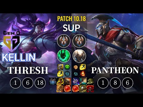 GEN Kellin Thresh vs Pantheon Sup - KR Patch 10.18