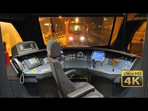 Night Cab Ride EMU Stadler FLIRT 3 - Serbian Railways [Novi Sad - Belgrade] 120km/h [4K]
