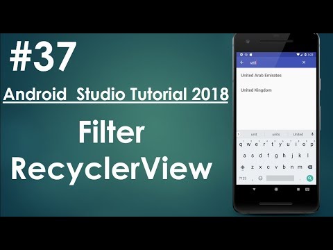 Android tutorial (2018) - 37 - Filter RecyclerView using Search View on App Bar