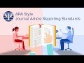 APA Style Journal Article Reporting Standards