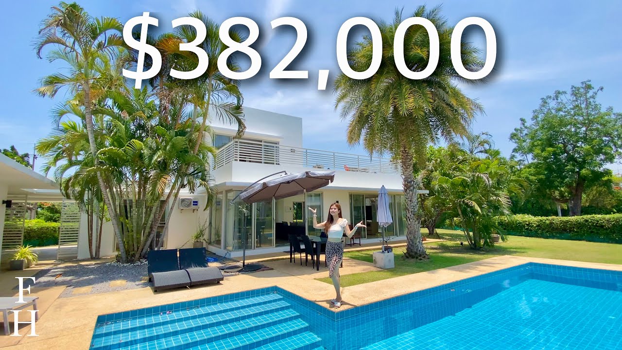 For Sale: Modern 4-bedroom pool villa with guest house in Palm Hills Golf Club & Residence, Hua Hin. virtual tour