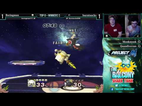 Shark Tank @ the Balcony II - Top 8//Winners Semis ft. Boringman (Metankight) VS burntsocks (Yoshi)