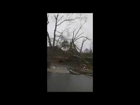 Streets Damaged After Tornado-Warned Storm Hits Pembroke, Georgia