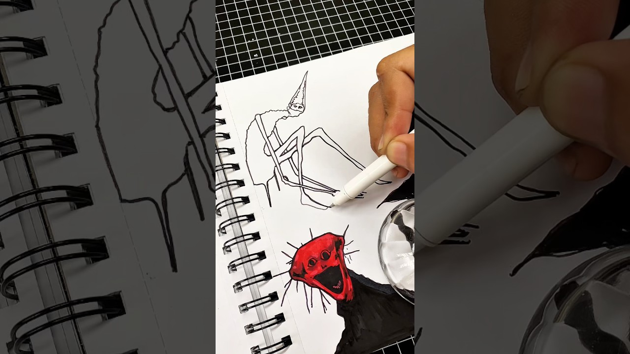 Drawing Horror Characters Cone Zone 💀 #boisvert #horror #horrorcharacters #creepy #drawing