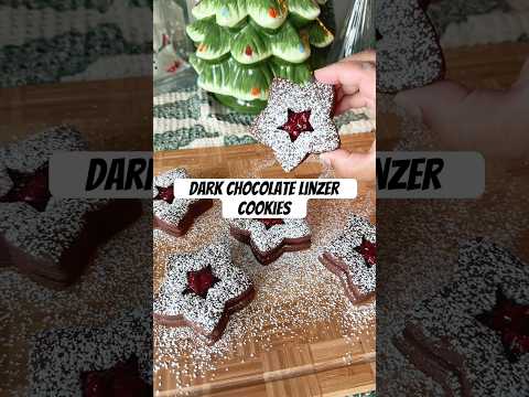 These Linzer cookies are as stunning and delicious! #christmasbaking #chocolate #HolidaysOnShorts
