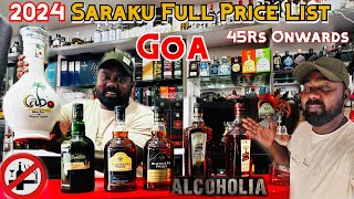 கோவா சரக்கு விலை 2024 🍾🍻 45ரூபாய் முதல்|GOA New Liquor Rates Goa - 2024Whiskey, Vodka, Rum, Beer,Jin